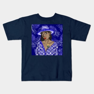 talavera muse in panama pattern style artsy ecopop Kids T-Shirt